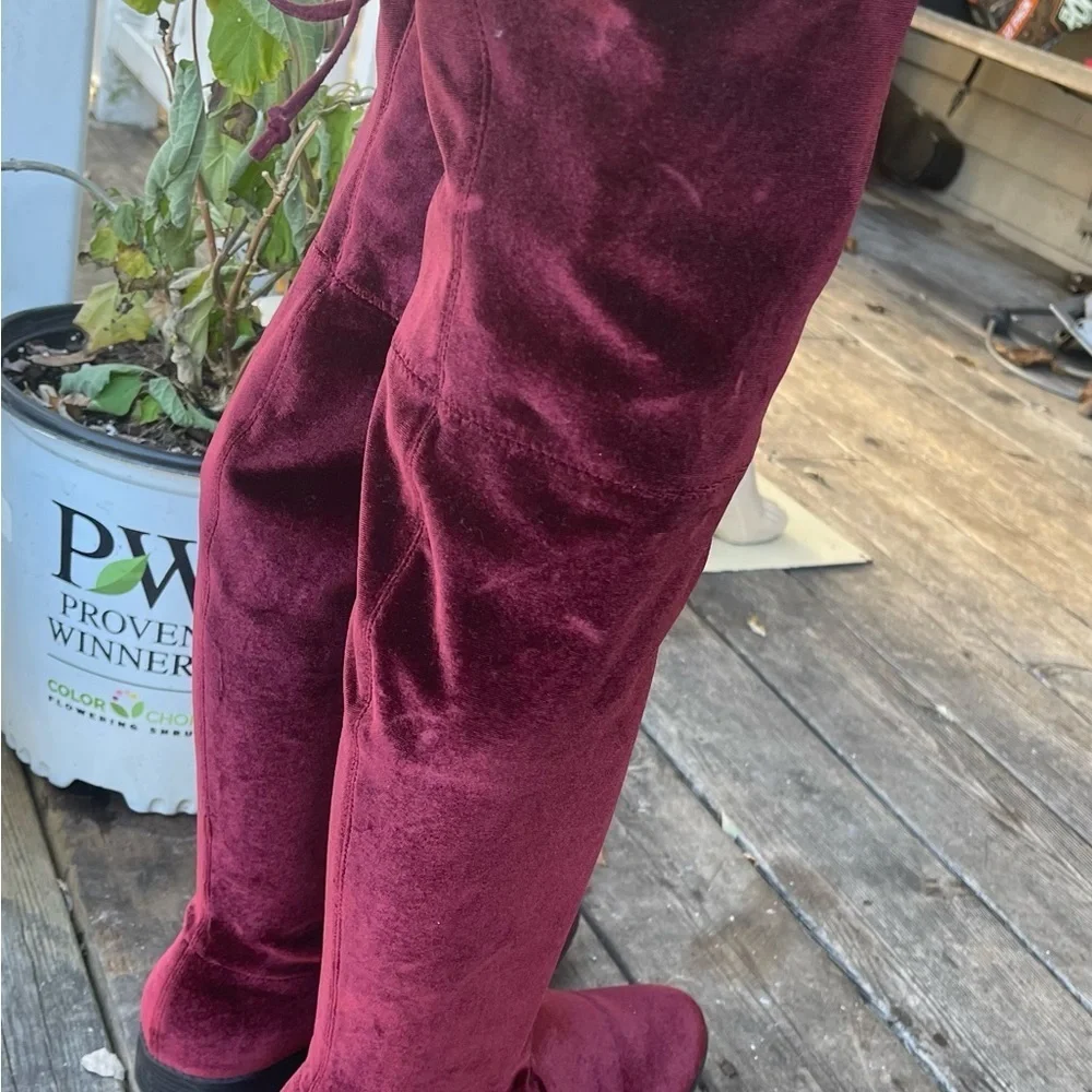 UniSA velvet knee high boots for women